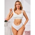 thumbnail image 4 of DARING DIVA Women's Deep V Seamless Wireless Minimizer Full Coverage Bra M White, 4 of 6