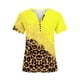 thumbnail image 5 of ICHUANYI Clearance Women Fashion Summer Sexy Fold Printed Regular Women Short Sleeves V Neck Button Top(Yellow, XL) ICHUANYI WER2023081405000, 5 of 5