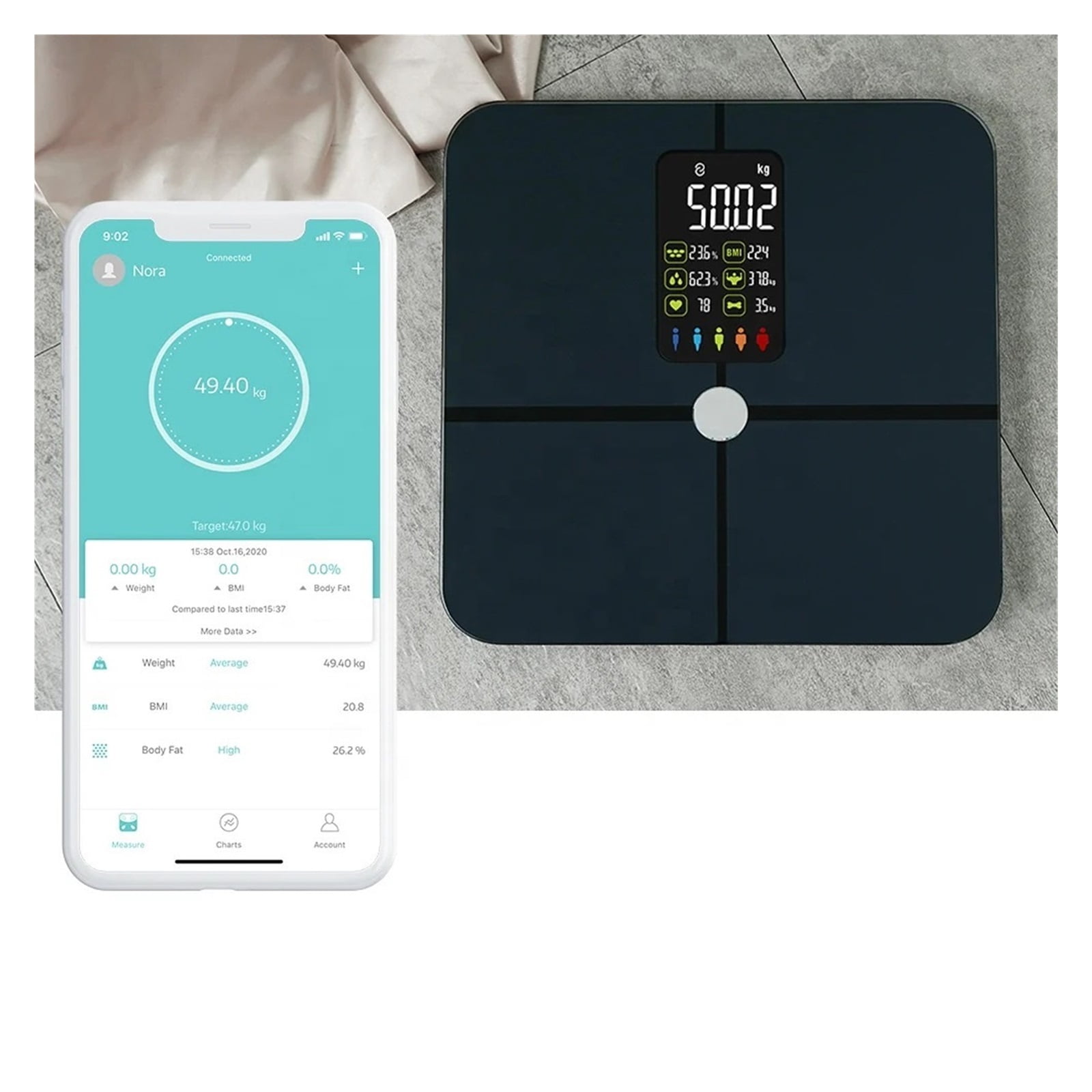 Smart BMI Scale Smart Digital Body Weighing Scale, Body Fat Scale Body Composition Analyzer, Weighing Scale Bathroom Weight Scale ,Heavy Duty Design