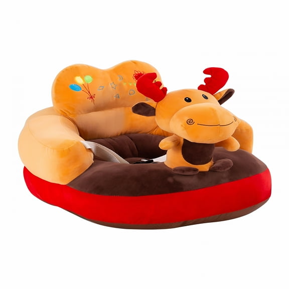 BESTSKY Infant Support Seat Sofa Plush Soft Animal Shaped Baby Learning Chair 3-16 Months Baby Unpadded Cotton Seat (Elk)
