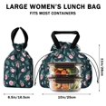 thumbnail image 5 of Pioneer Flower Floral Print Pattern Drawstring Lunch Bag Women - Drawstring Lunch Bag Insulated for Work Office - Stain-Resistant Large Lunchbags for Women with Multi-Pockets, 5 of 6