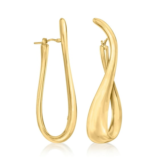 Ross-Simons Italian 18kt Gold Over Sterling Silver Twisted Hoop Earrings, Women's, Adult
