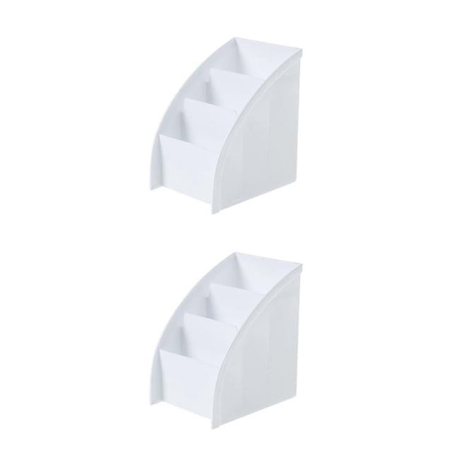 Moyic Caja de Control remoto de 3 rejillas, estuche de almacenamiento de escritorio para cosméticos, soporte para el hogar, oficina, papelería, blanco 2piezas Moyic CBP103545