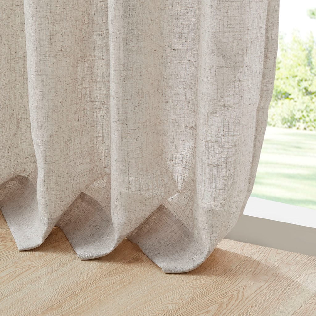 MAYEERTY Linen Blend Light Filtering Curtain Panel Pair(2 Pcs Window Panels)