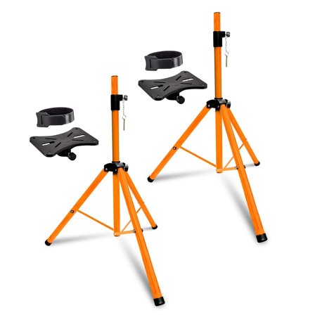 5 Core Speaker Stand Tripod Heavy Duty Adjustable Up to 72 Inch DJ Studio Monitor Stands Pole Mount Orange