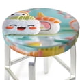 thumbnail image 3 of Disketp Kawaii Sushi Characters Delight Funda Redonda para Taburete, Funda de Cojín para Silla de Bar Suave y Elástica-14 inch, 3 of 7