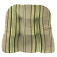 thumbnail image 2 of Jordan Manufacturing 18" x 18" Terrace Sunrise Green Stripe Square Tufted Outdoor Wicker Seat Cushion with Rounded Back Corners (2 Pack), 2 of 10
