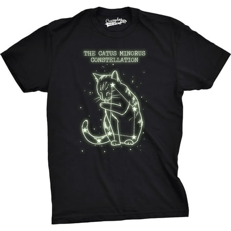 Crazy Dog T-shirts The Catus Minorus Constellation Glow In The Dark T Shirt Funny Cats Tee
