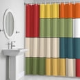 thumbnail image 5 of Abstract Geometric Shower Curtain for Bathroom Decor, Colorful Color Block Plaid Contemporary Waterproof Fabric Shower Curtain, 72"x78" Set with 12 Hooks, 5 of 9