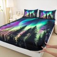 thumbnail image 3 of Homewish Abstract Aurora 4pcs Bed Sheets for Teens Boys Girls,Jungle Woodland King Sheets,Gradient Ombre Super Cozy Sheet Set,Breathable Home Decor, 3 of 7