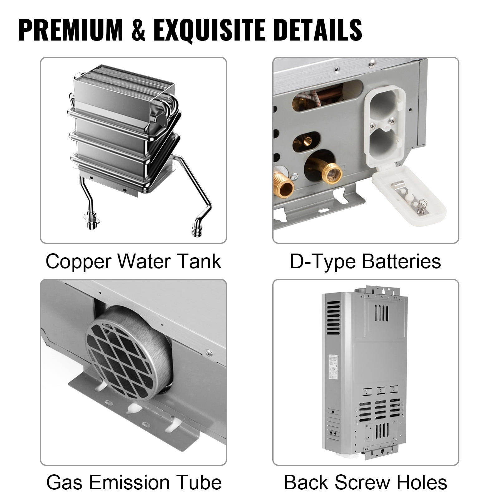 SIHAO 6L Tankless Water Heater for Home RV Camping Use - 1.6 GPM LPG Propane Gas Instant Hot Water Heater