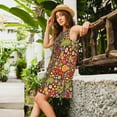 thumbnail image 5 of Defioc Hippie Peace Love Pattern Women's Summer Dresses 2025 Beach Casual Sleeveless Tank Loose Sundress Beach Vacation Clothes with Pocket -Medium, 5 of 7