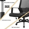 Smile Mart Adjustable Midback Ergonomic Mesh Office Chair with Lumbar Support, Black Seat