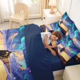 thumbnail image 4 of Castle Fairy Snowy Train Twin Bedding Sets 7-Piece for Children, Open Book Bedding Comforter Set for Bedroom, Gold and Blue,Navy Blue Reversible, 4 of 7