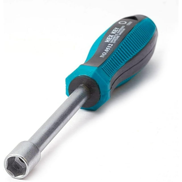 HUGFEGWE 6mm/0.24" Nut Driver Socket Driver Non-Magnetic Tip Six Point Hex Nut Driver with 75mm Round Shaft 1Pcs CJB91-23044