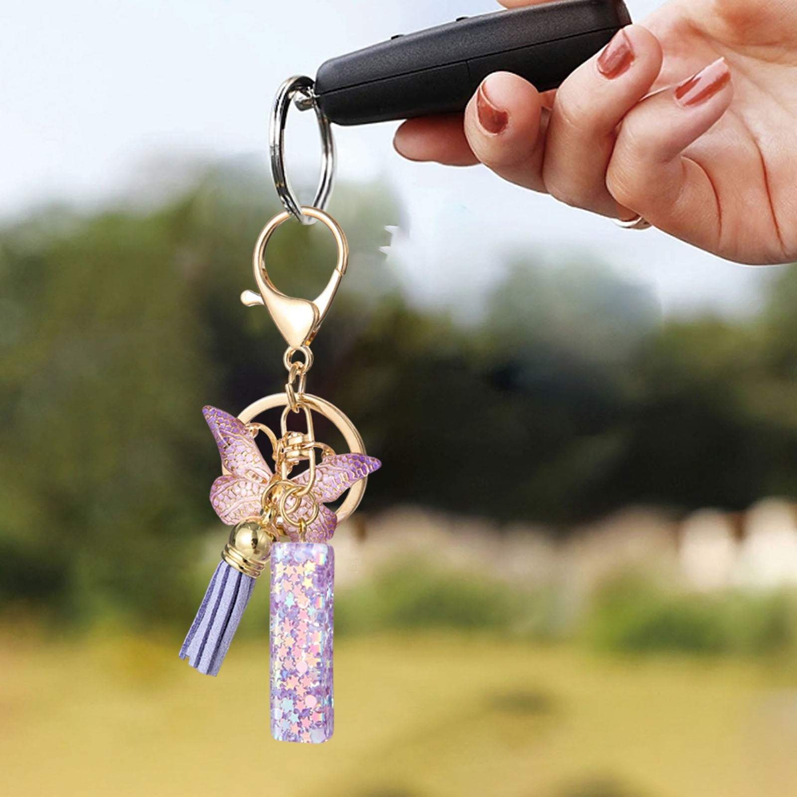 Fashion 26-letter Key Chain Pendant Butterflys Tassel Key Chain