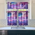 thumbnail image 3 of Alien Spacecraft Kitchen Curtains 3-Piece Set, Space and Galaxy Aesthetic Tier Curtains with Valance, Starry Night Sky Semi-Sheer Rod Pocket Panels, 3 of 5