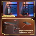 thumbnail image 4 of Bestier Bureau d'Ordinateur de Jeu de 52 Pouces avec Lumières DEL et Étagères, Bureau d'Angle Réversible pour Adultes, 4 of 7