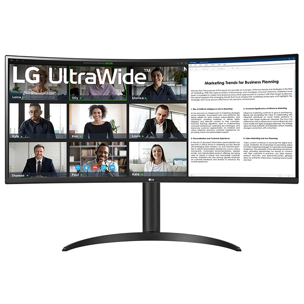 LG 34WR55QK-B 34" Curved UltraWide WQHD HDR 10 100Hz Monitor with USB Type-C Bundle with Elite Suite 18, 2x HDMI Cable and Deco Gear CPS Exclusive 26 Month Protection Pack (BEACH-CPS-26M500)