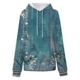 thumbnail image 5 of WREESH Women's Oversized Long Sleeve Hoodie Vintage Floral Printed Pullover Sweatshirt for Casual Wear Blue, 5 of 5