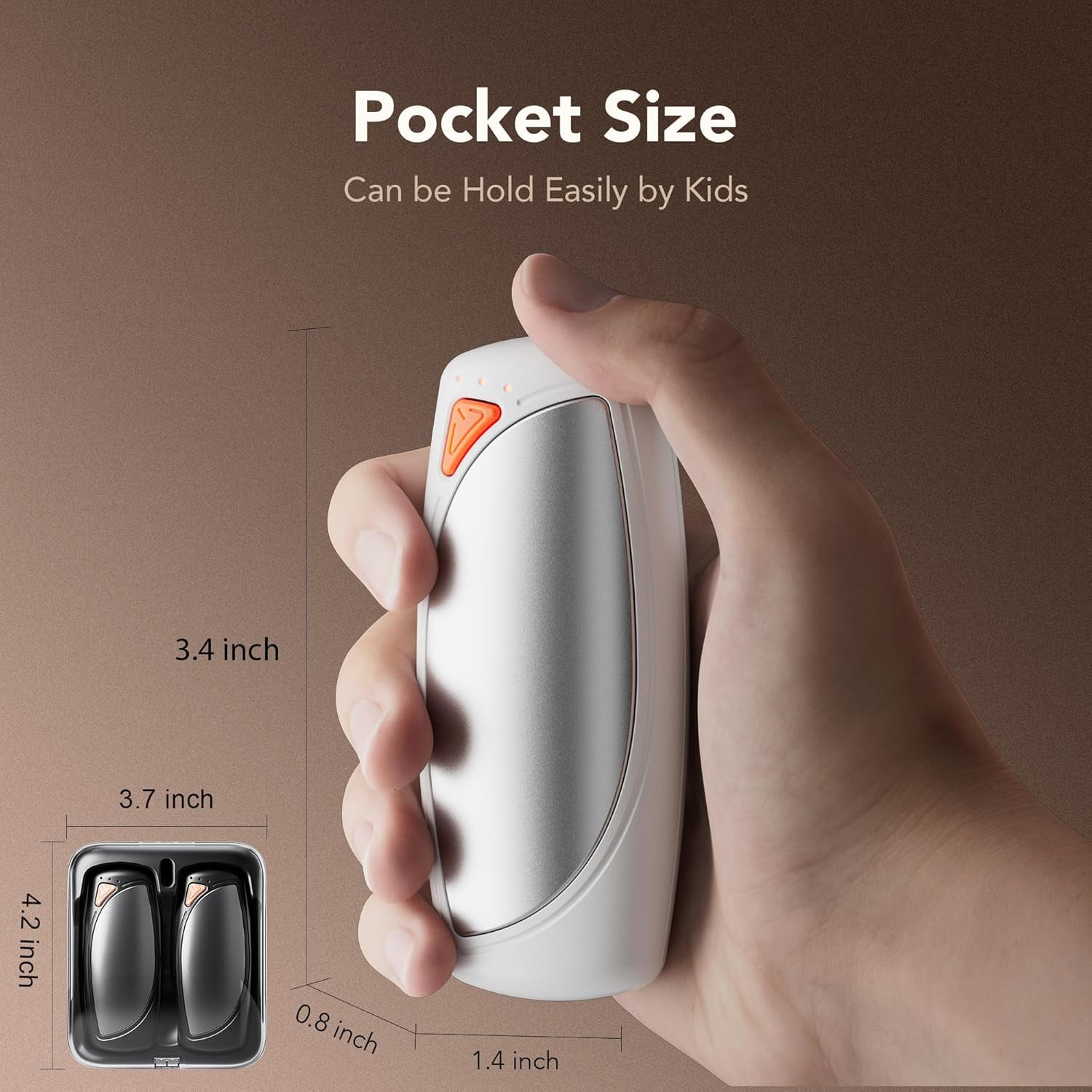 Hand Warmers Rechargeable 2 Packs, Double Sided Heating with AI Charging Case, 14000mAh Electric Hand Warmer Long Lasting, Portable Heater Gifts for Christmas,Outdoor,Camping,Hunting Gear