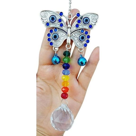 Evil Eye Hanging for Home Entrance Door Decoration, Feng Shui Items for Positive Energy Good Luck, Butterfly