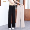 thumbnail image 2 of Women's Loose Straight Leg Pants , Elastic Waist Casual Pants, 2 of 9