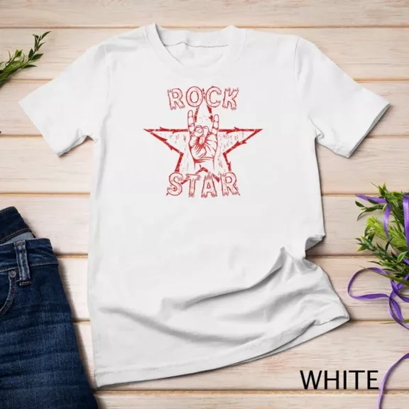 Kiraa Tee With Rock T Shirt Star Rock On Sign Band Hand Horns Unisex S-5Xl T-Shirt Birthday Gifts; For Men & Women