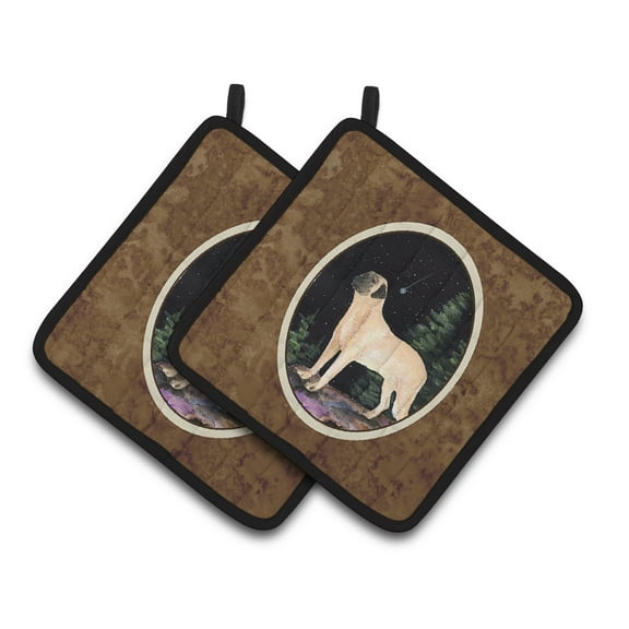 Carolines Treasures SS8505PTHD Starry Night Anatolian Shepherd Pair of Pot Holders, 7.5HX7.5W, multicolor