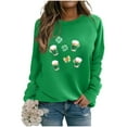 thumbnail image 2 of LEKWK Sweatshirts for Women Gold Glitter Crew Neck Long Sleeve St Patricks Day Shirt Sparkle Shamrock Clover Graphic Festival Pullover, 2 of 5