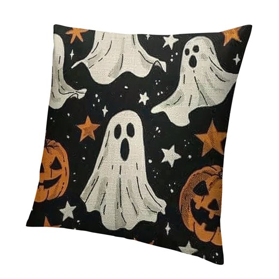 Halloween Pillow Covers Ghost Pumpkin Throw Pillow Covers Orange and Black Cushion Cases Decorative Outdoor Pillow Covers for Couch Home Sofa Living Room