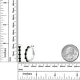 thumbnail image 2 of Gem Stone King 925 Sterling Silver Women Hoop Earrings Black Diamond (1.26 Cttw, Round Cut, 3/7 inch Diameter), 2 of 4