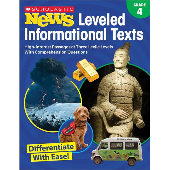 Pre-Owned Scholastic News Leveled Informational Texts: Grade 4: High-Interest Passages Written in Three Levels with Comprehension Questions (Paperback) 1338284746 9781338284744