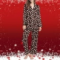 thumbnail image 4 of Lorytime Christmas Vacation Pjs Sets for Women Santa Claus Long Sleeved Collared Tops Elastic Waist Pants Festive Loungewear, 4 of 7
