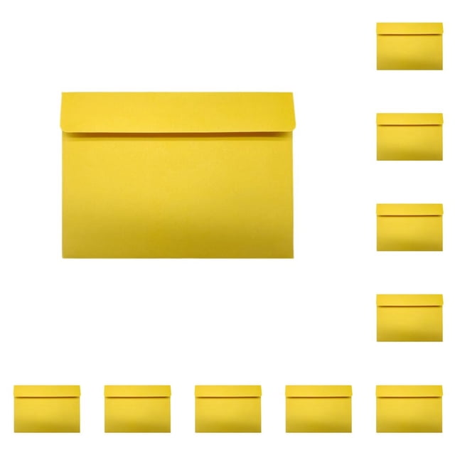 Inteprter 10X tarjeta de invitación boda DIY Prop ducha cumpleaños Color sólido decoración papel decoración multicolor tarjetas de Suministros de escritura y corrección Amarillo 176x125mm