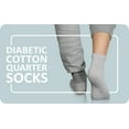 3 Pairs of Diabetic Cotton Quarter Socks with Non Binding Top (White