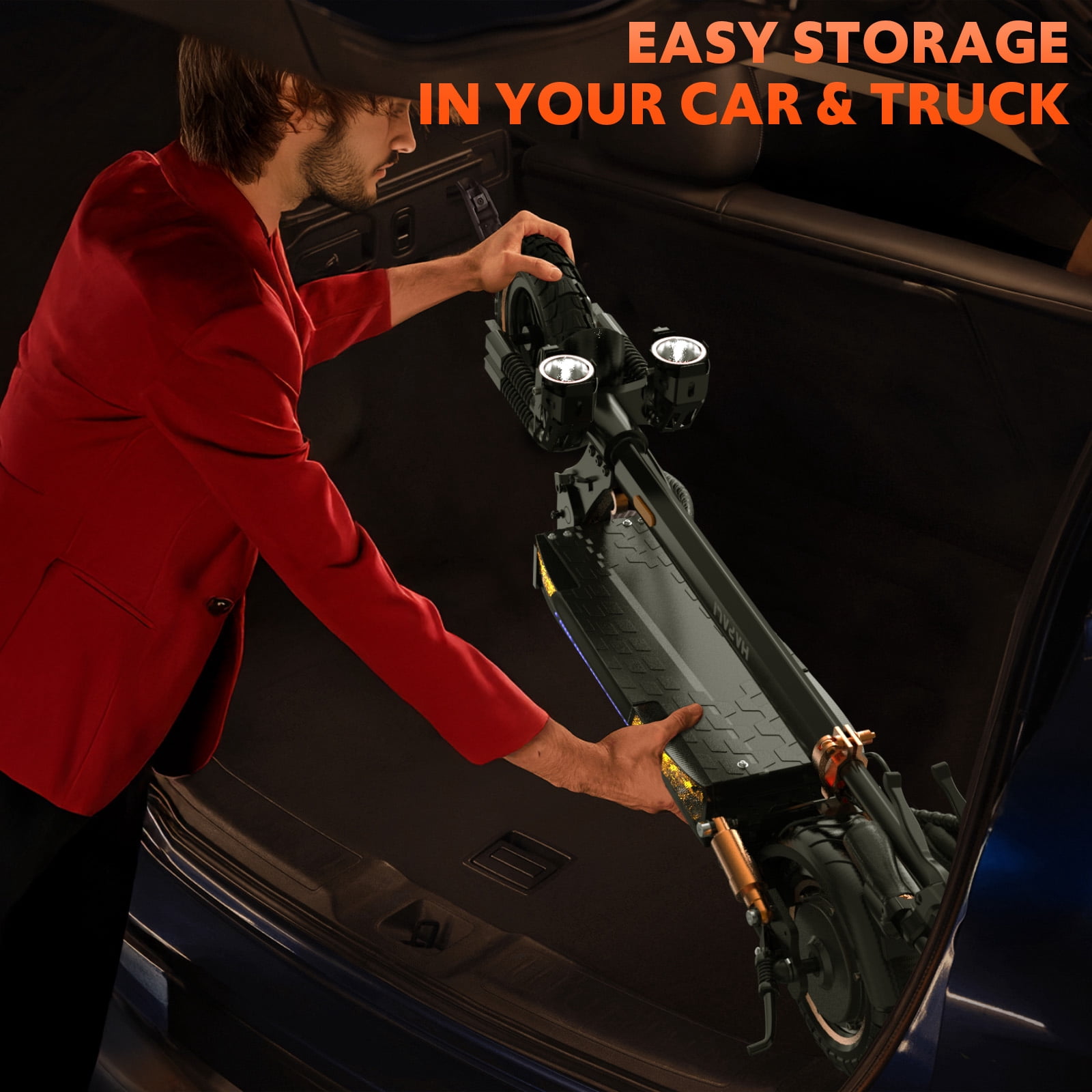 1200W Off Road Electric Scooter for Adult, 48V 15AH Folding E-Scooters Up to 31Mph & 31Miles Range,11" All Terrain Tire E-Scooter with Double Suspension & Side Light