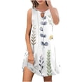 thumbnail image 1 of Mefallenssiah Femmes Sans Manches Col Rond Robe Femmes Mode Imprimé Décontracté Col Rond Sans Manches Robe Longue, 1 of 4