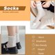 thumbnail image 3 of Calcetines hasta la rodilla de punto de algodón para mujer con liga y ribete de encaje, 3 of 5