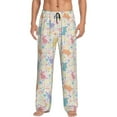 thumbnail image 2 of Kdxio Flower Color Rabbit Print Men's Sleep Pajama Pant Lounge Pants with Pockets, 2 of 8
