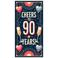 thumbnail image 2 of Golden Cheers 90 Years Celebration Backdrop Banner Party Decorations with Balloons and Champagne Glasses for Anniversary Party Milestone Celebration Birthday Party Photography Props, 2 of 8