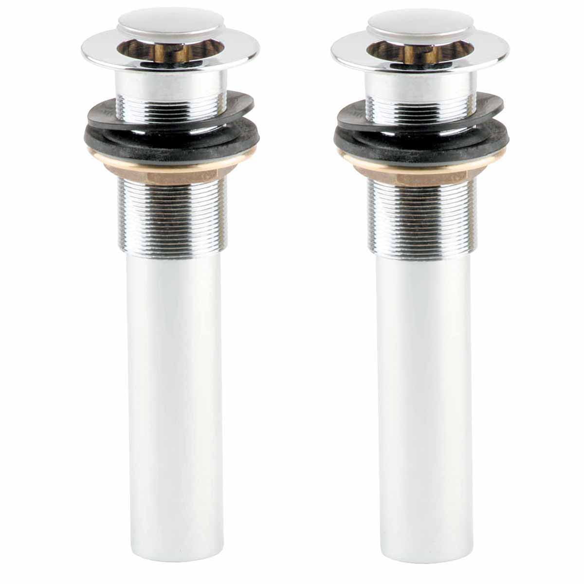 2 Sink Drain Chrome All Solid Brass PopUp No Overflow Renovator's