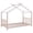Pink#B, variant on SESSLIFE House Bed with Fence, Wood House Bed, Floor Bed Frame, Twin Canopy Bed for Bedroom, No Box Spring Needed (Gray)