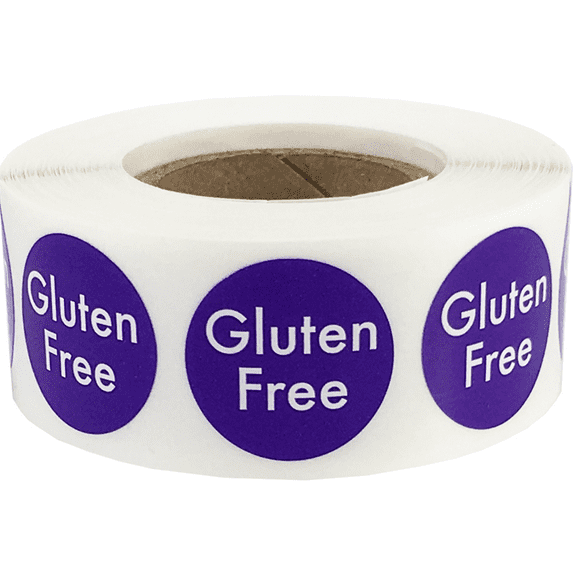 Gluten Free Food Rotation Labels .75 Inch Round Circle Dots 500 Adhesive Stickers