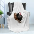 thumbnail image 4 of Turkey Soft Flannel Fleece Blanket, Realistic Bird Picture Thanksgiving Day Family Dinner Theme Farm Animal Photo, Cozy Plush for Indoor and Outdoor Use, 50" x 60", Black Brown Coral, by Ambesonne, 4 of 5