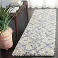 thumbnail image 4 of SAFAVIEH Venus Avaline Abstract Geometric Shag Area Rug, Ivory/Grey, 2'7" x 5', 4 of 10