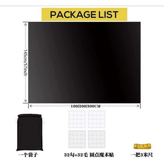 ITSELFER 1 Sets Black Blackout Curtain Temporary Blinds Window Cover Blackout Shades Light Blocking Curtain For Travel Nursery Bedroom Car Use