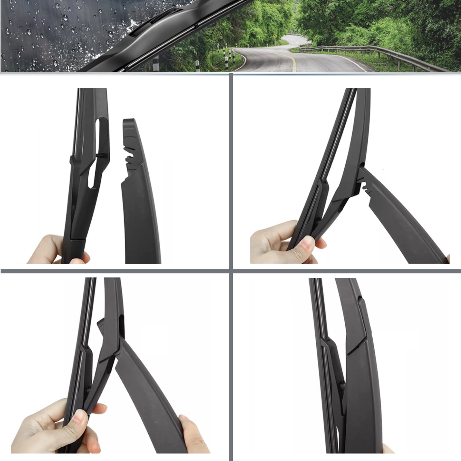 SOCOOL 3Pcs Front & Rear Windshield Wiper Blades Fit For Nissan Rogue 2008-2013 (Pack of 3)，26"+14"+12L, Y20N052B