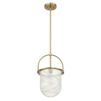 Robert Stevenson Lighting Beatrice - Mid-Century Modern Handmade Marbleized Glass and Metal Ceiling Light, Gold and White