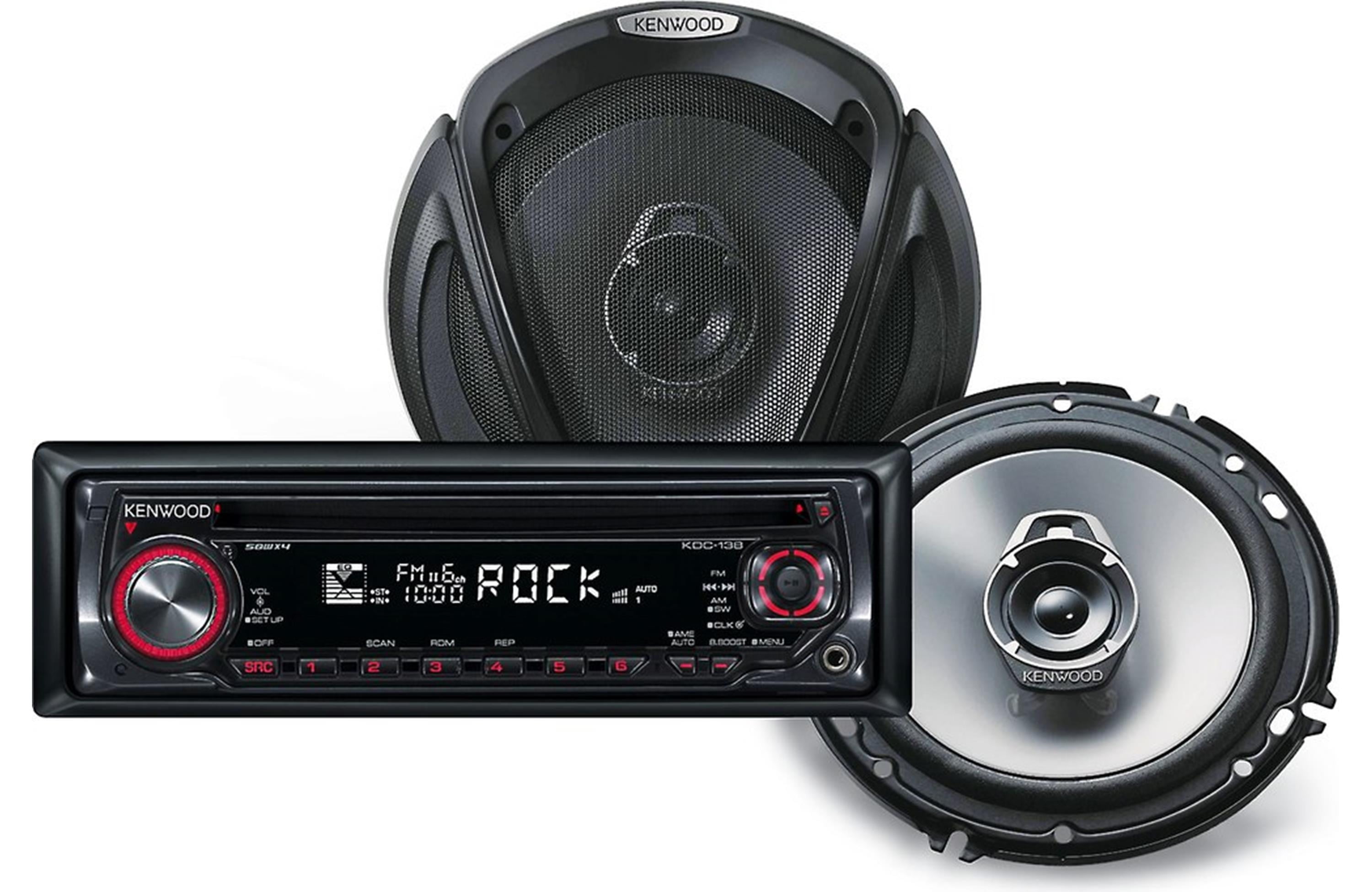 Kenwood PKG138U CD Receiver with USB with 6 1/2" 2 Way Car speakers